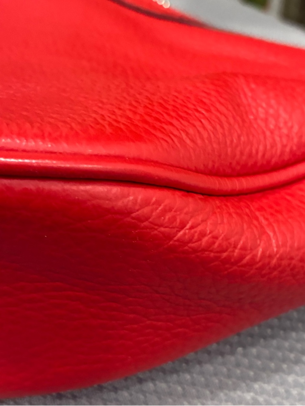 Coach Pebbled Leather Red Hobo Bag with Detachable Strap - Picture 14 of 14